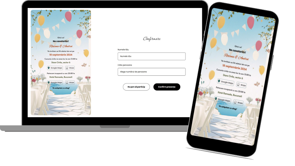 Invitație Nuntă Digitală „Greek Islands 3 - Minimalist”