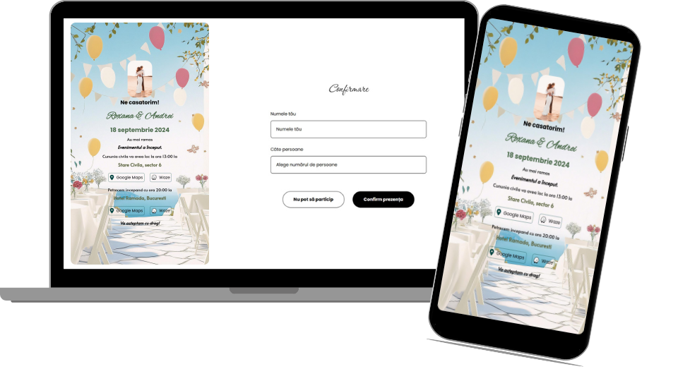 Invitație Nuntă Digitală „Greek Islands 3 - Countdown”