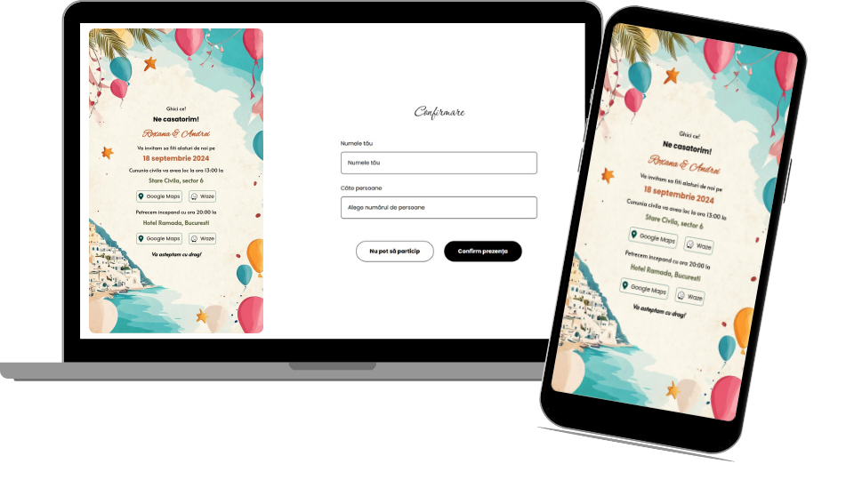 Invitație Nuntă Digitală „Greek Islands 1 - Minimalist”