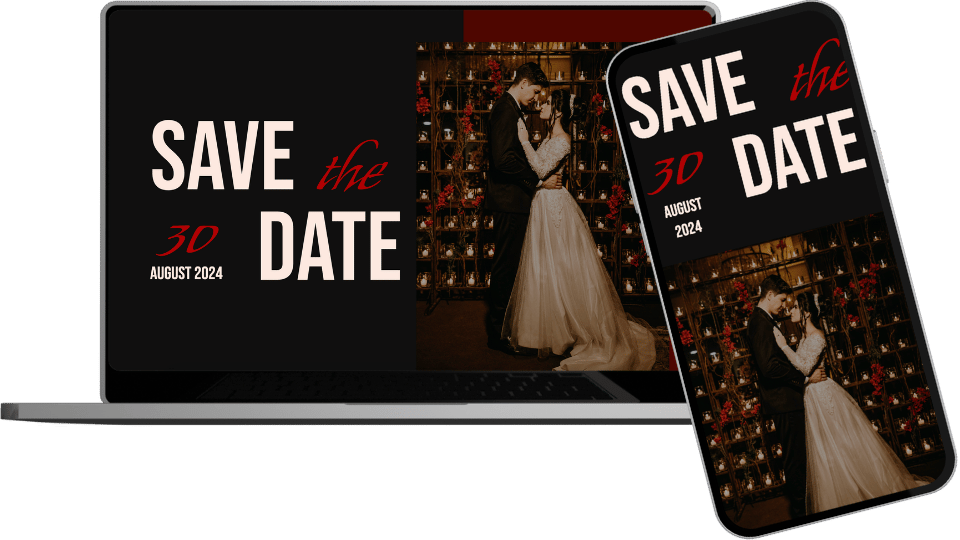 Invitație Nuntă Website "Romantic Noir"