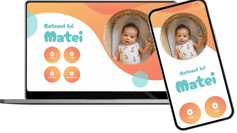 Invitație Botez Website "Sunny Celebration"